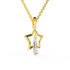SPARQ Modern Diamond Starburst Motif Pendant in Gold Plated