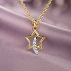 SPARQ Modern Diamond Starburst Motif Pendant in Gold Plated