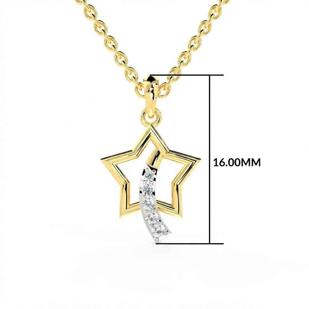 SPARQ Modern Diamond Starburst Motif Pendant in Gold Plated