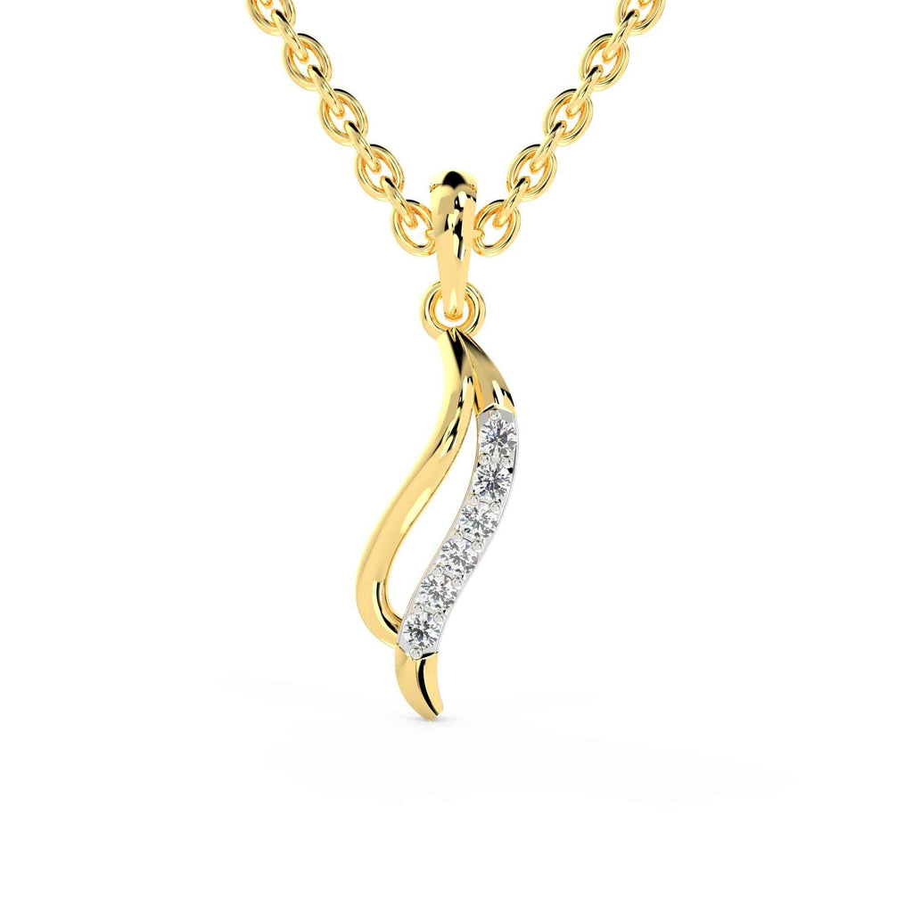 SPARQ Curved Wave Diamond Pendant in Gold Plated