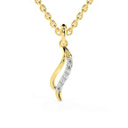 SPARQ Curved Wave Diamond Pendant in Gold Plated