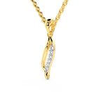 SPARQ Curved Wave Diamond Pendant in Gold Plated