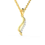 SPARQ Curved Wave Diamond Pendant in Gold Plated
