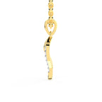SPARQ Curved Wave Diamond Pendant in Gold Plated