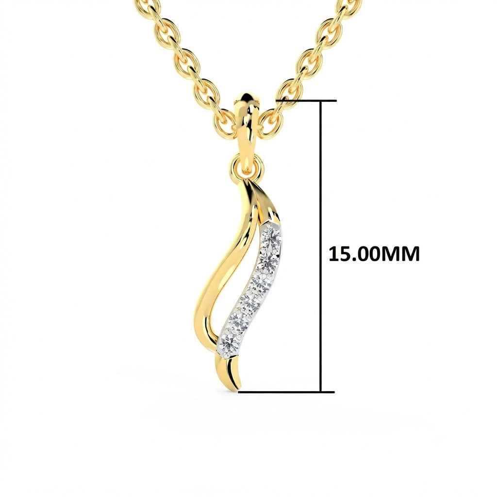 SPARQ Curved Wave Diamond Pendant in Gold Plated