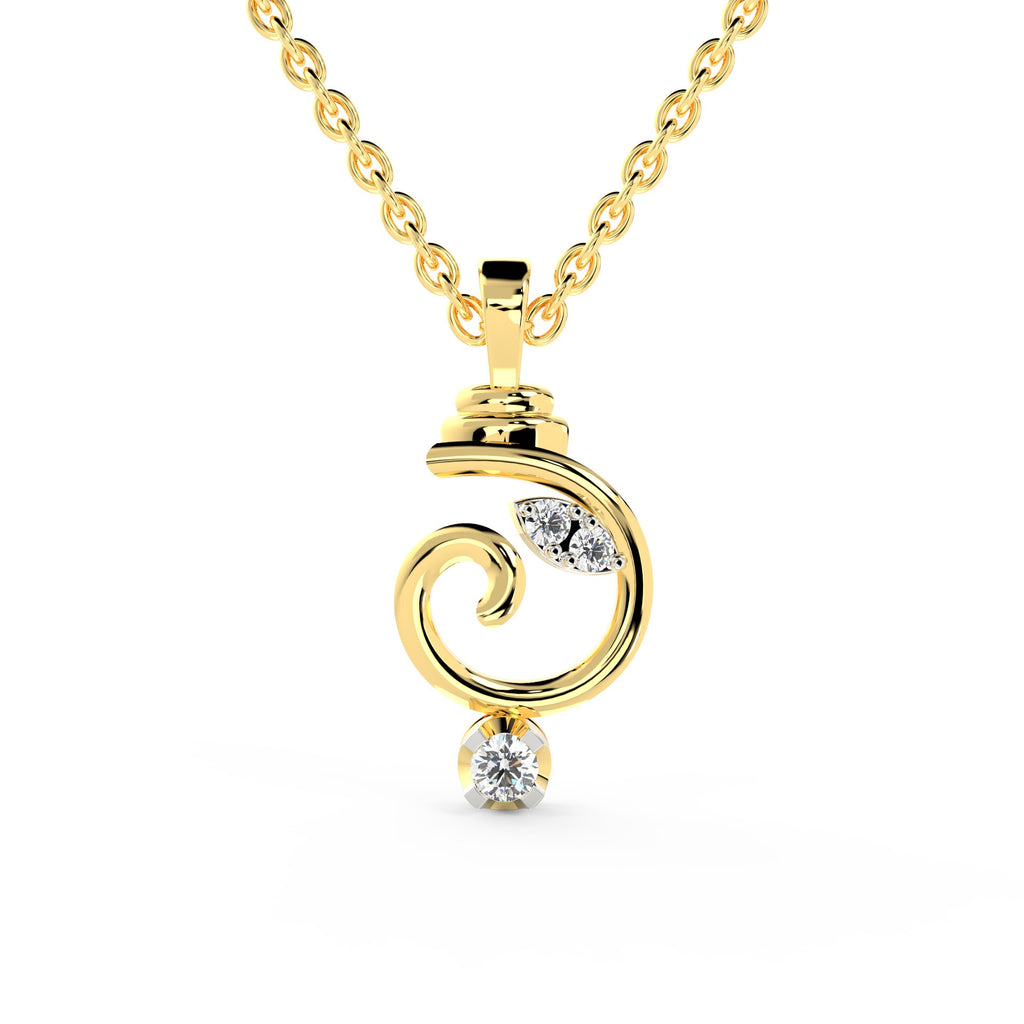 SPARQ Spiritual Ganesha Diamond Solitaire Pendant in Gold Plated