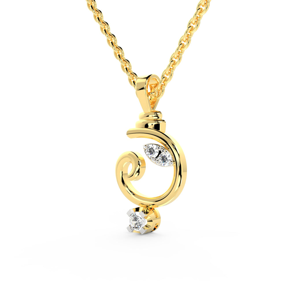 SPARQ Spiritual Ganesha Diamond Solitaire Pendant in Gold Plated