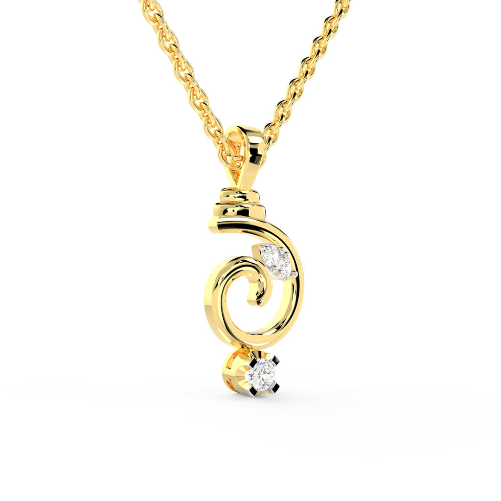 SPARQ Spiritual Ganesha Diamond Solitaire Pendant in Gold Plated