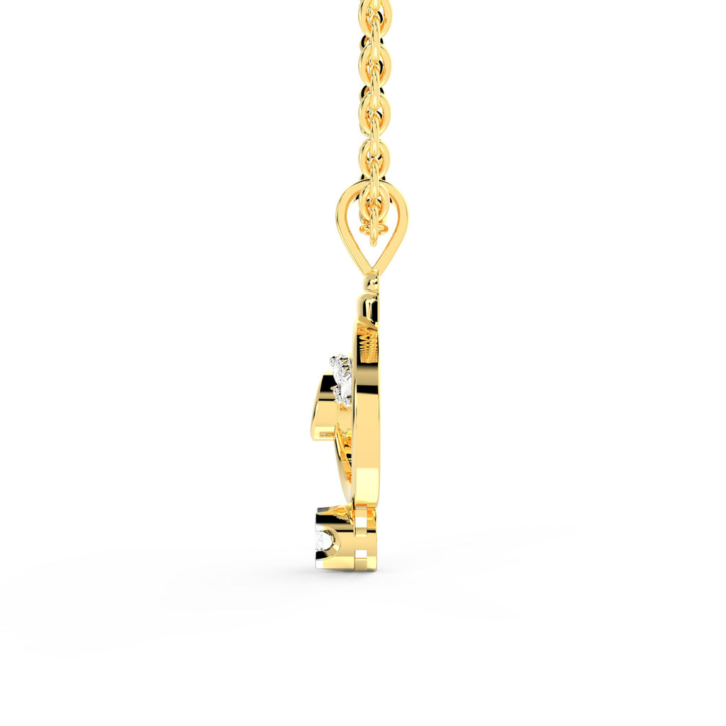 SPARQ Spiritual Ganesha Diamond Solitaire Pendant in Gold Plated