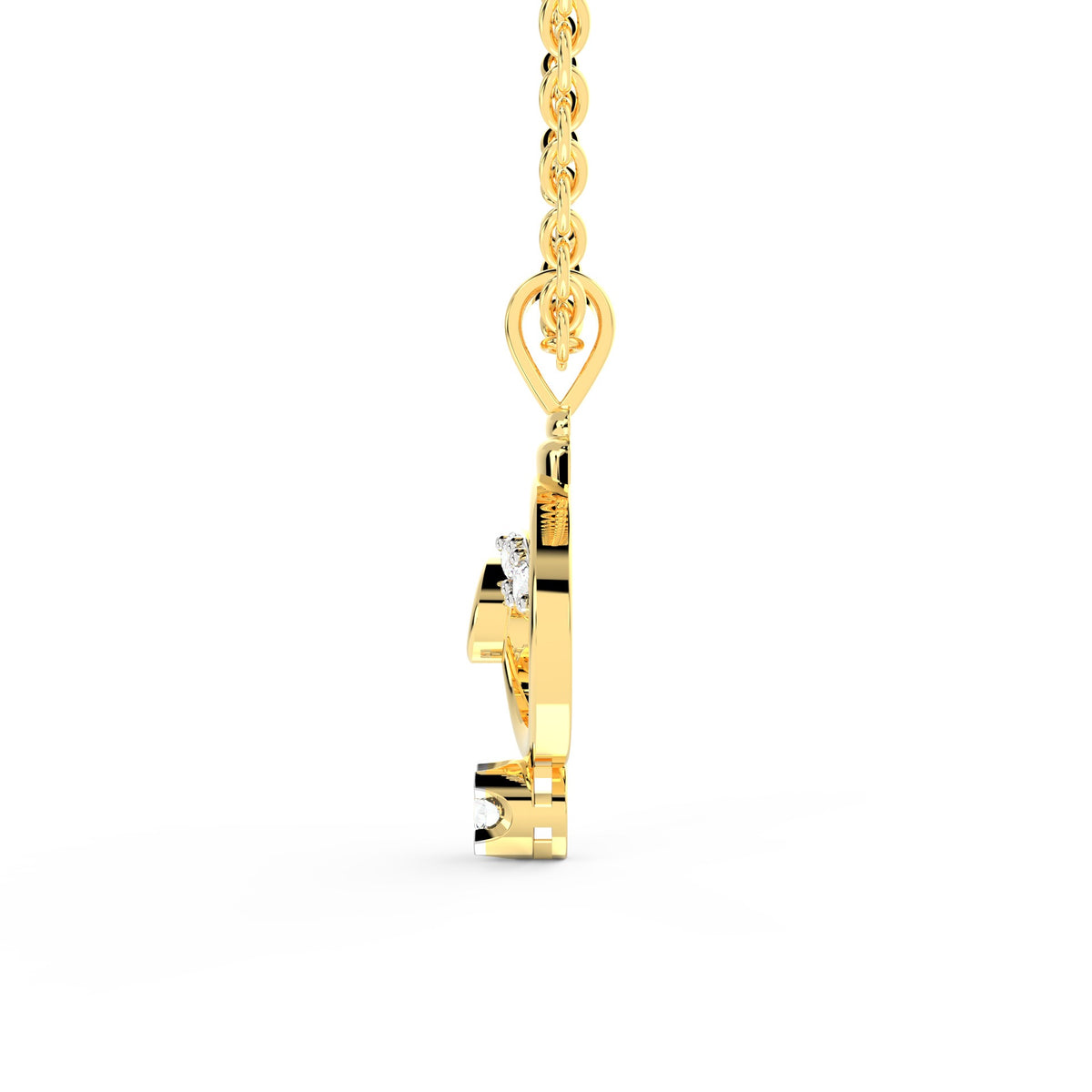 SPARQ Spiritual Ganesha Diamond Solitaire Pendant in Gold Plated
