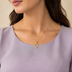 SPARQ Spiritual Ganesha Diamond Solitaire Pendant in Gold Plated