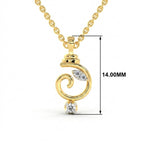 SPARQ Spiritual Ganesha Diamond Solitaire Pendant in Gold Plated