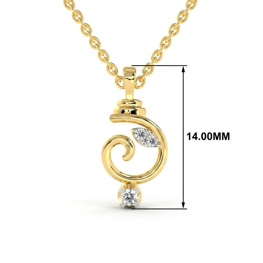 SPARQ Spiritual Ganesha Diamond Solitaire Pendant in Gold Plated