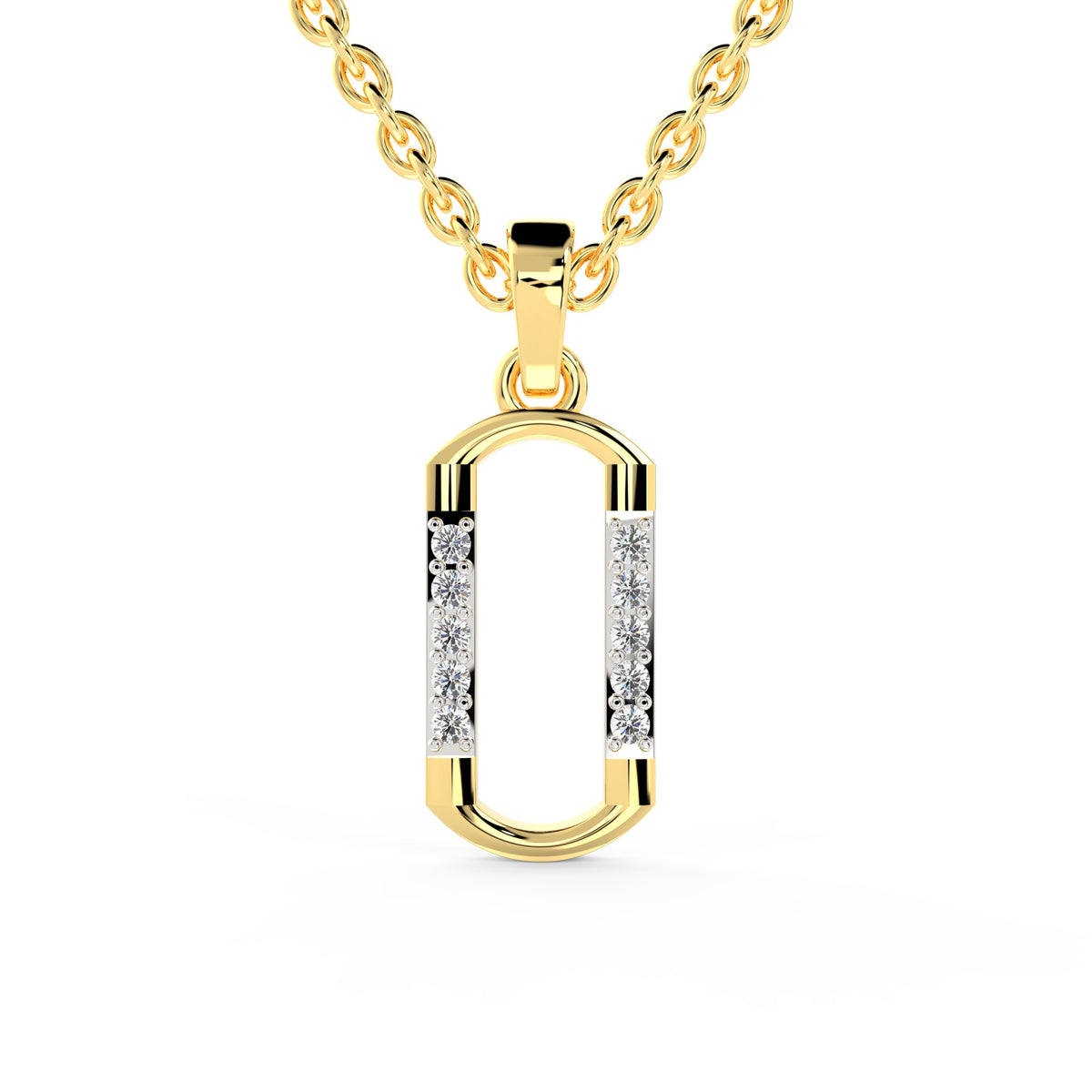 SPARQ Oval Diamond Frame Pendant in Gold Plated