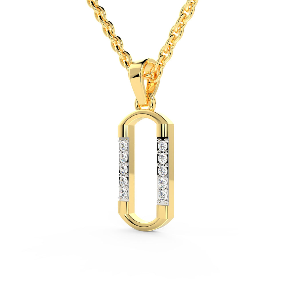 SPARQ Oval Diamond Frame Pendant in Gold Plated