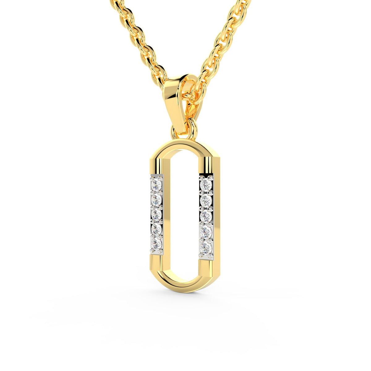 SPARQ Oval Diamond Frame Pendant in Gold Plated