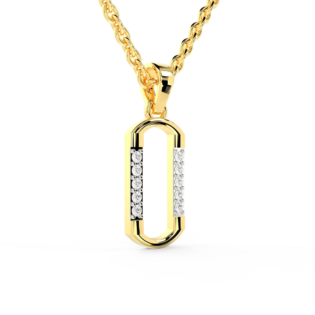 SPARQ Oval Diamond Frame Pendant in Gold Plated