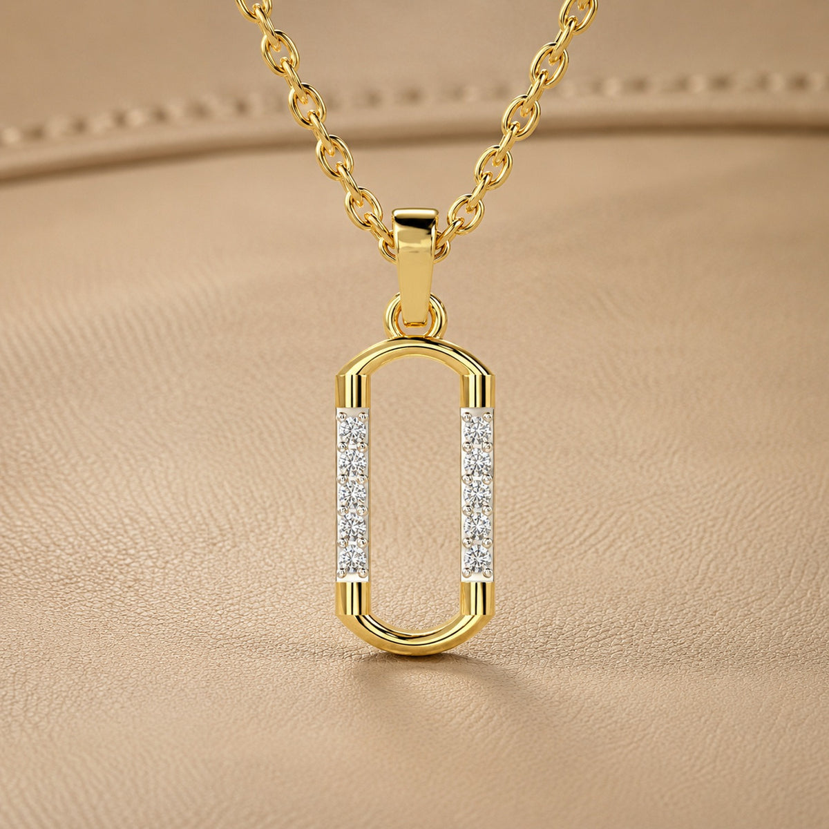 SPARQ Oval Diamond Frame Pendant in Gold Plated