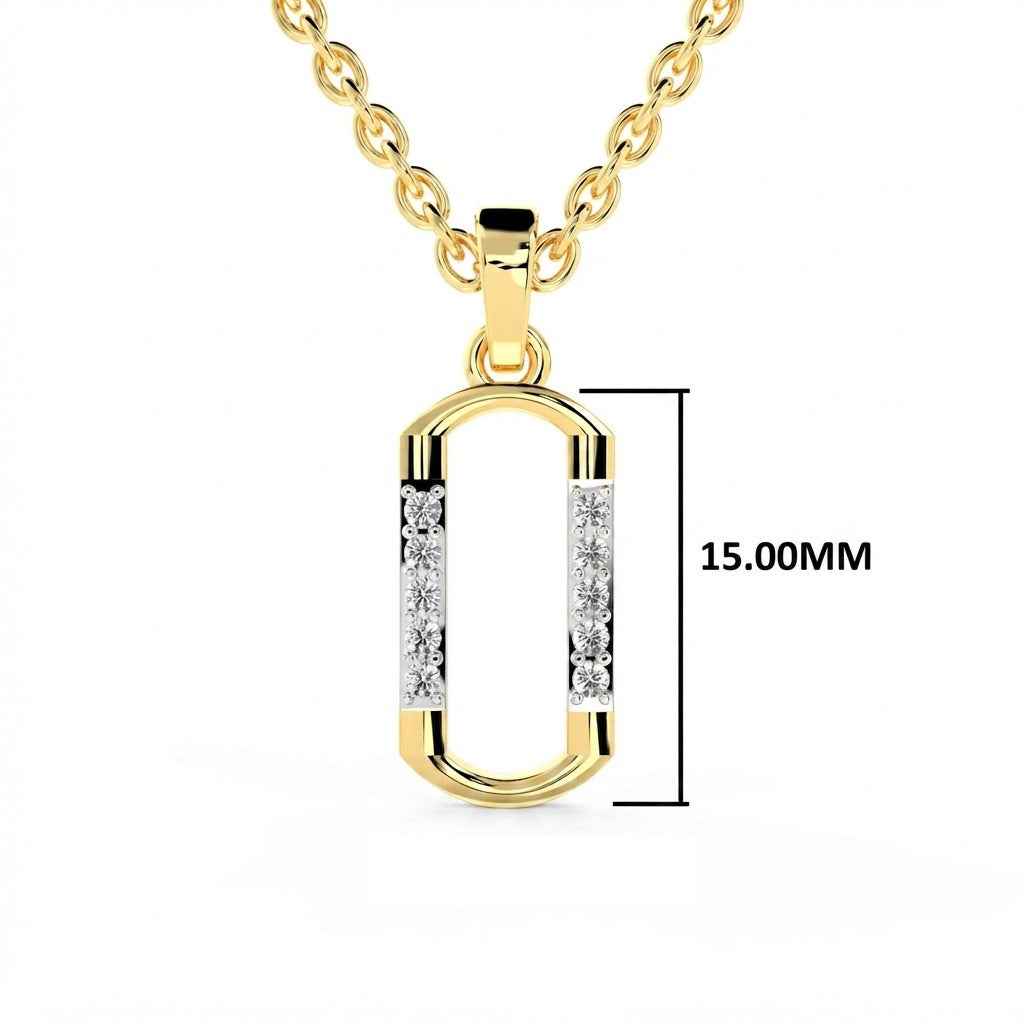 SPARQ Oval Diamond Frame Pendant in Gold Plated