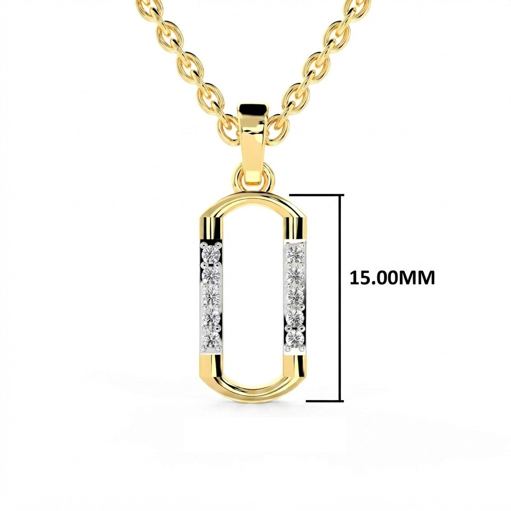 SPARQ Oval Diamond Frame Pendant in Gold Plated
