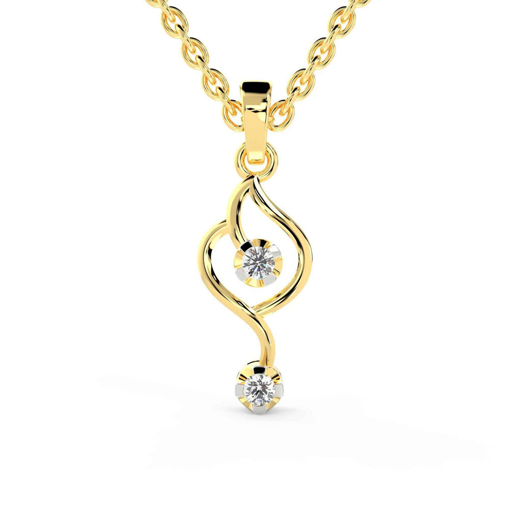 SPARQ 2-Stone Wave Diamond Pendant in Gold Plated