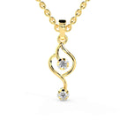 SPARQ 2-Stone Wave Diamond Pendant in Gold Plated