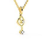 SPARQ 2-Stone Wave Diamond Pendant in Gold Plated