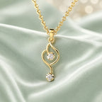 SPARQ 2-Stone Wave Diamond Pendant in Gold Plated