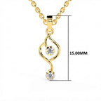SPARQ 2-Stone Wave Diamond Pendant in Gold Plated