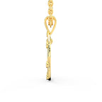 SPARQ Oval Diamond Frame Letter 'G' Gold Pendant in Gold Plated