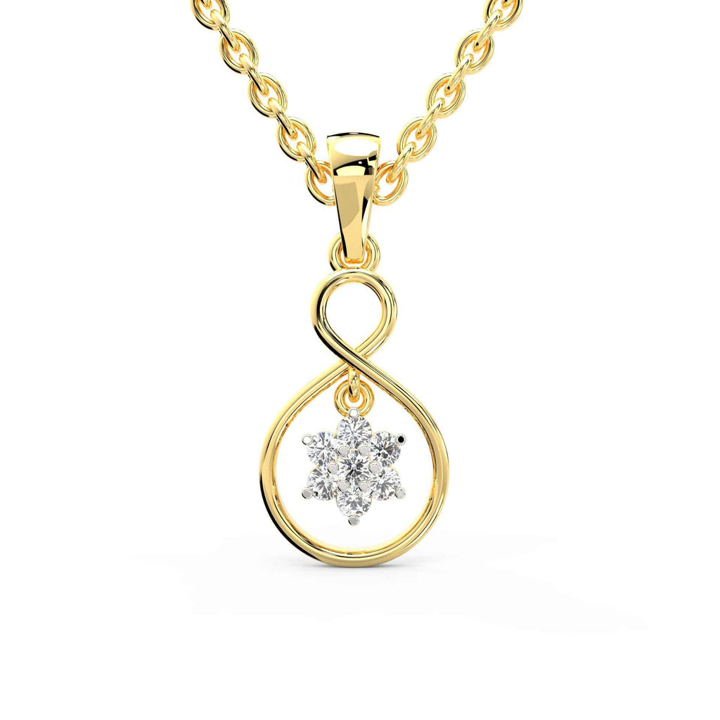 SPARQ Infinity Floral Diamond Drop Pendant in Gold Plated