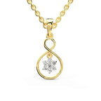 SPARQ Infinity Floral Diamond Drop Pendant in Gold Plated