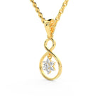 SPARQ Infinity Floral Diamond Drop Pendant in Gold Plated