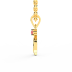 SPARQ Lab Grown Diamond Om Red Stone Yellow Gold Plated Pendant
