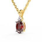 SPARQ Lab Grown Diamond Oval Red Solitaire Yellow Gold Plated Pendant