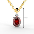 SPARQ Lab Grown Diamond Oval Red Solitaire Yellow Gold Plated Pendant