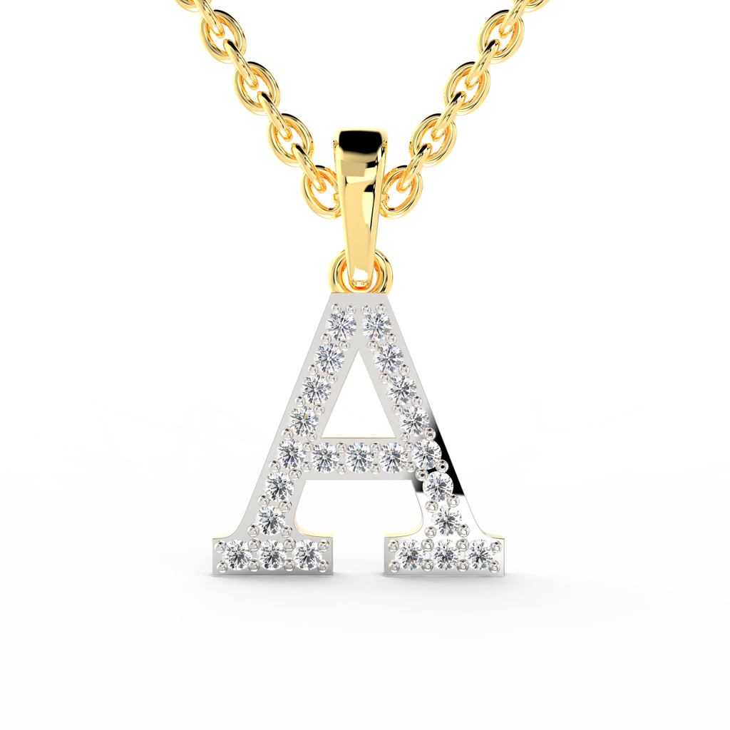SPARQ Initial A Lab Grown Diamond Yellow Gold Plated Pendant