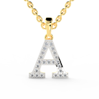 SPARQ Initial A Lab Grown Diamond Yellow Gold Plated Pendant