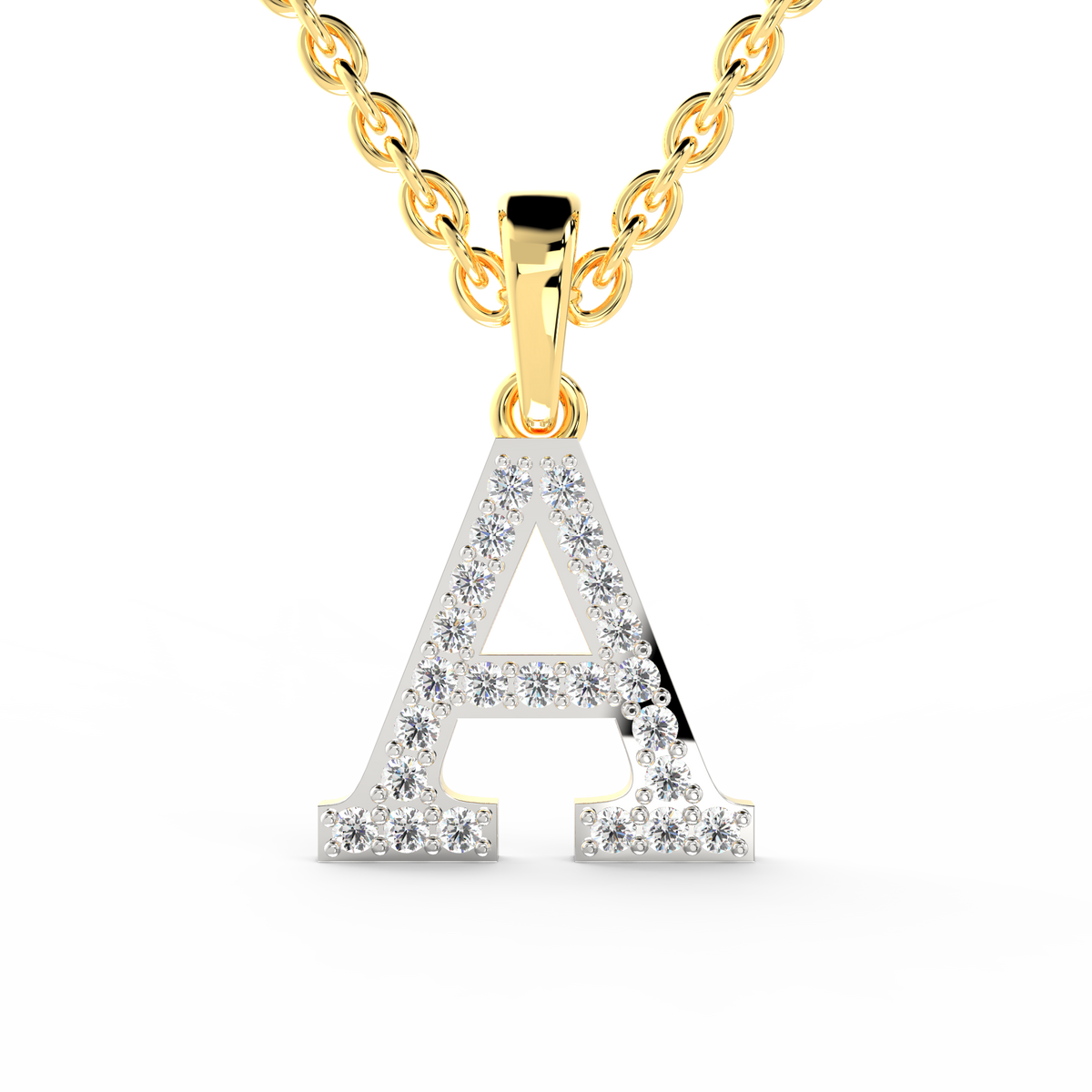 SPARQ Initial A Lab Grown Diamond Yellow Gold Plated Pendant