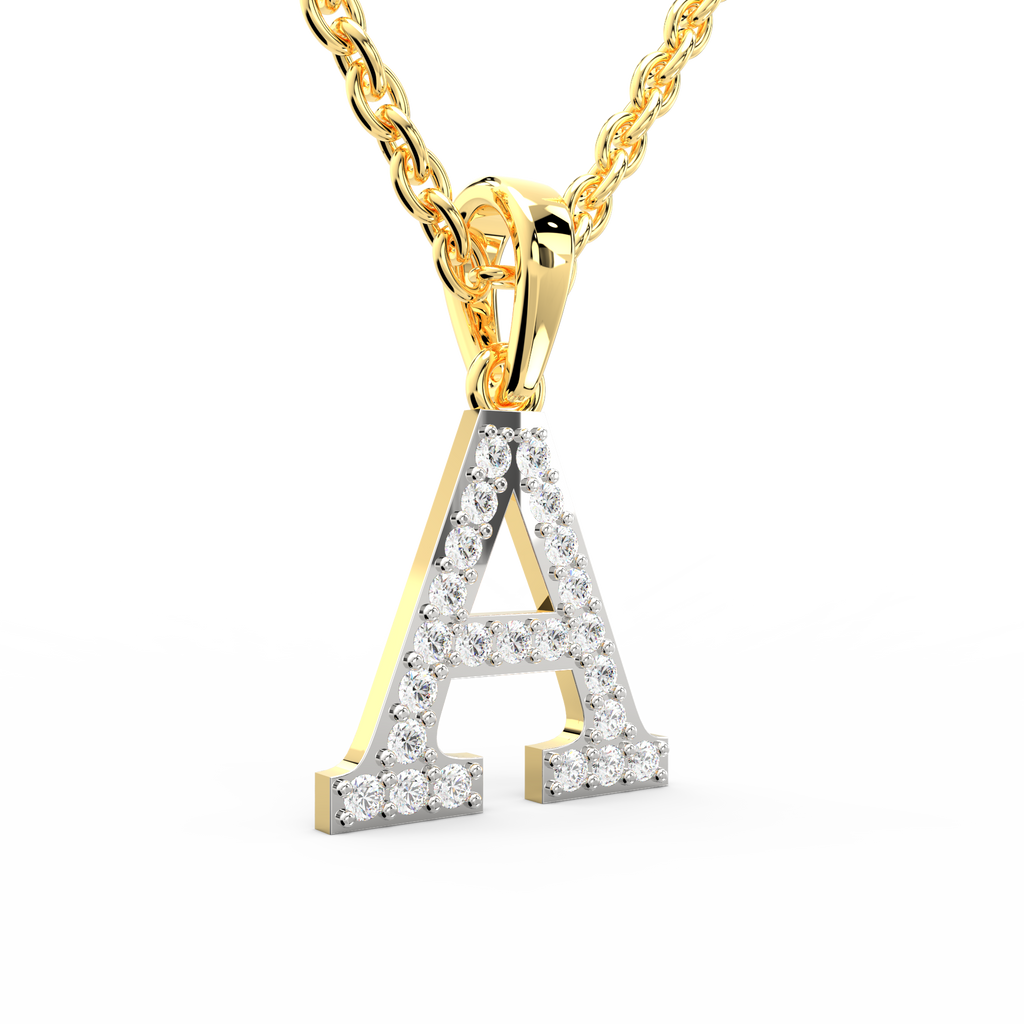 SPARQ Initial A Lab Grown Diamond Yellow Gold Plated Pendant