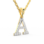 SPARQ Initial A Lab Grown Diamond Yellow Gold Plated Pendant