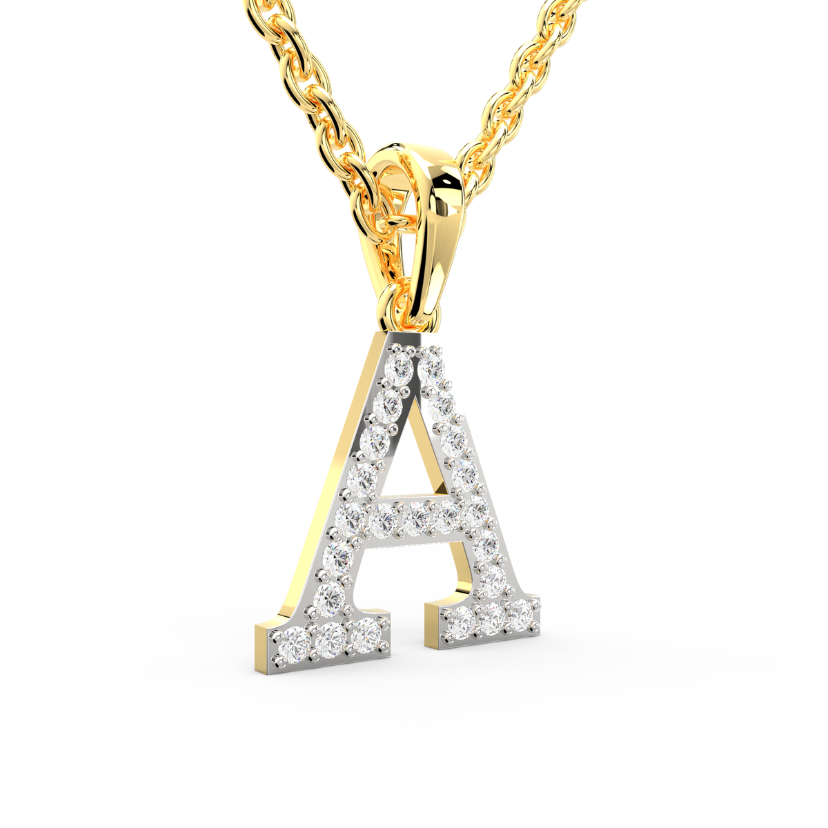 SPARQ Initial A Lab Grown Diamond Yellow Gold Plated Pendant