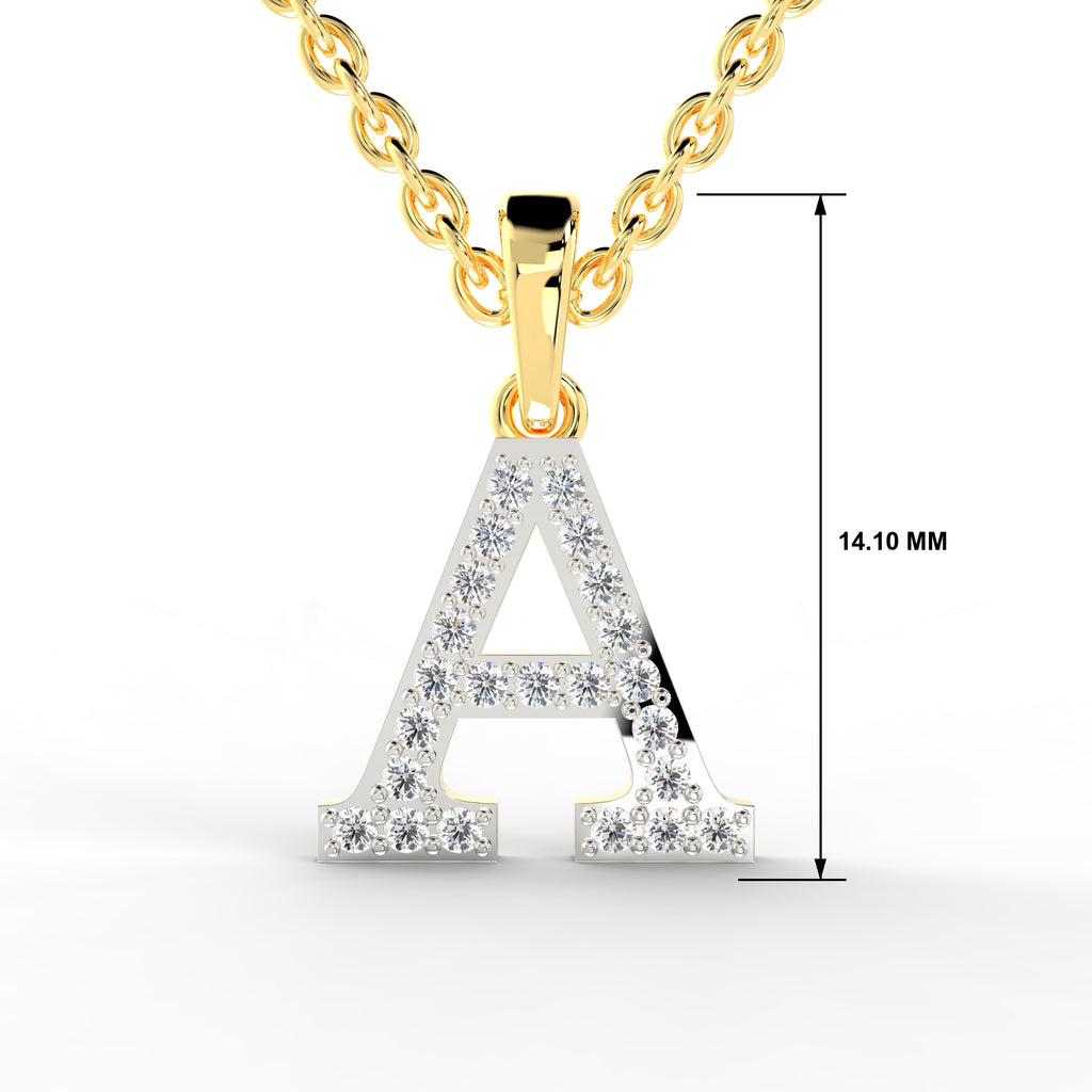SPARQ Initial A Lab Grown Diamond Yellow Gold Plated Pendant