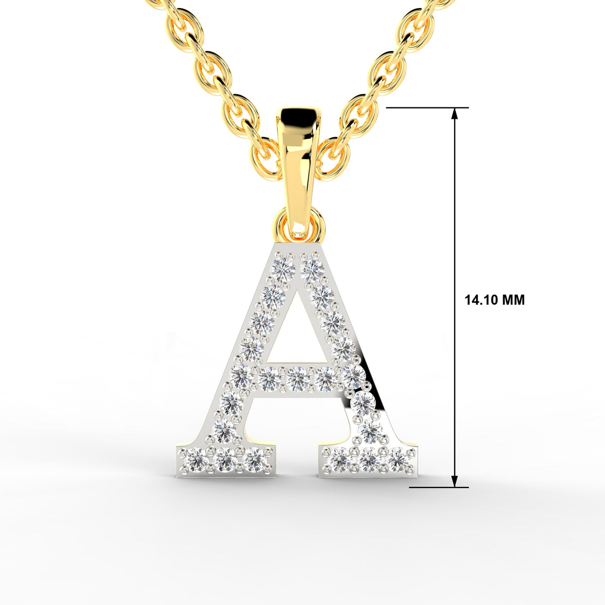 SPARQ Initial A Lab Grown Diamond Yellow Gold Plated Pendant