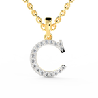 SPARQ Initial C Lab Grown Diamond Yellow Gold Plated Pendant