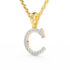 SPARQ Initial C Lab Grown Diamond Yellow Gold Plated Pendant