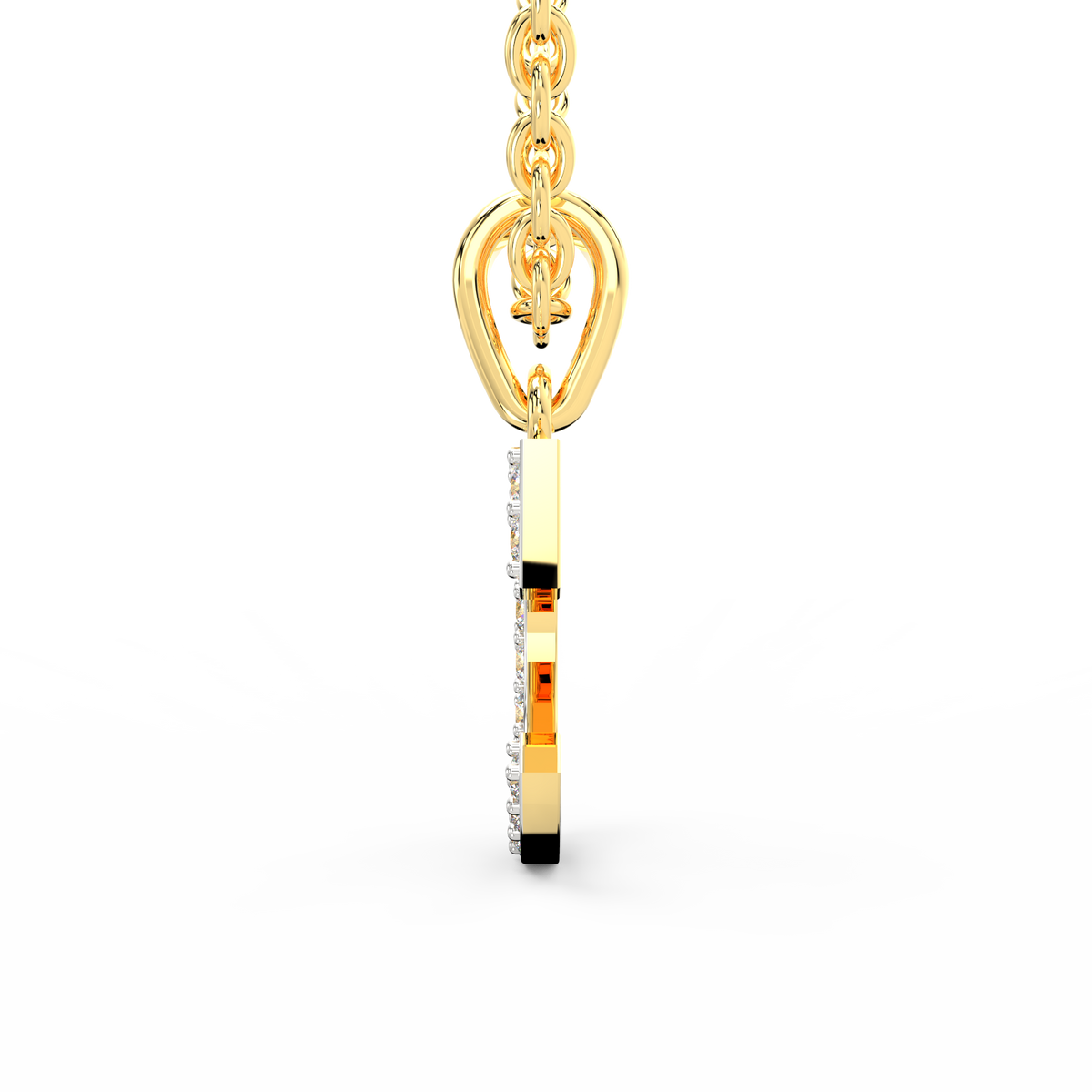 SPARQ Initial C Lab Grown Diamond Yellow Gold Plated Pendant