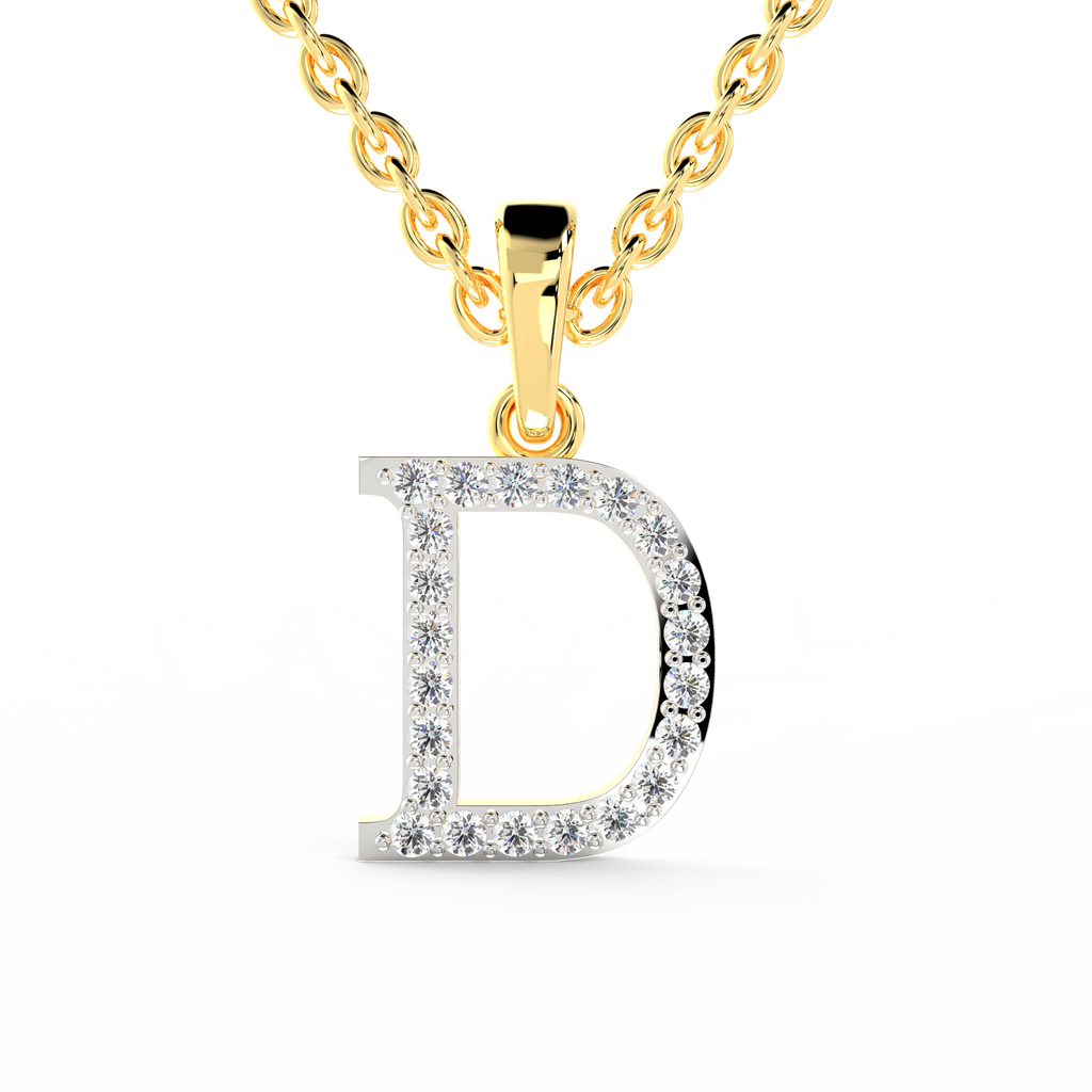 SPARQ Initial D Lab Grown Diamond Yellow Gold Plated Pendant