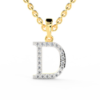 SPARQ Initial D Lab Grown Diamond Yellow Gold Plated Pendant