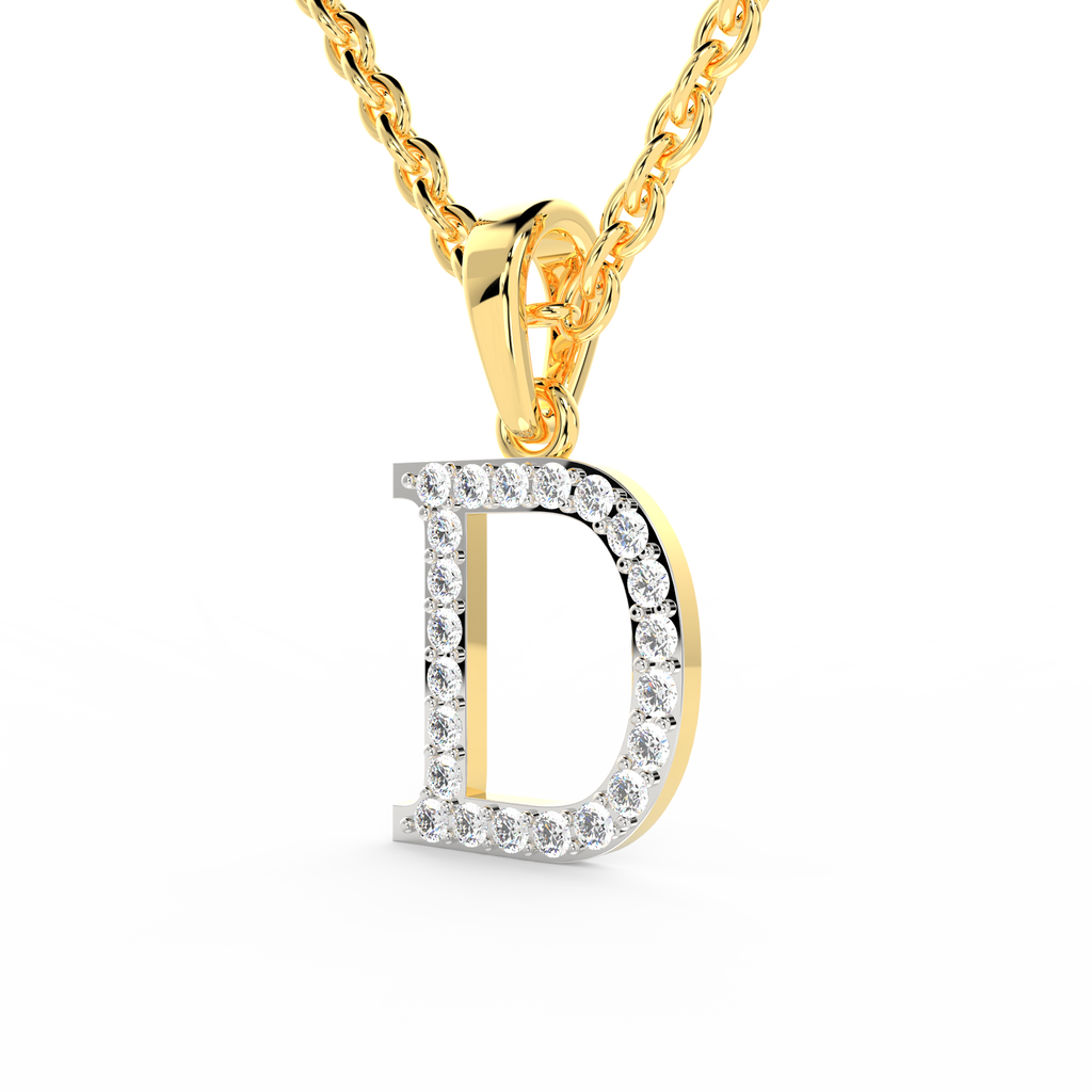 SPARQ Initial D Lab Grown Diamond Yellow Gold Plated Pendant